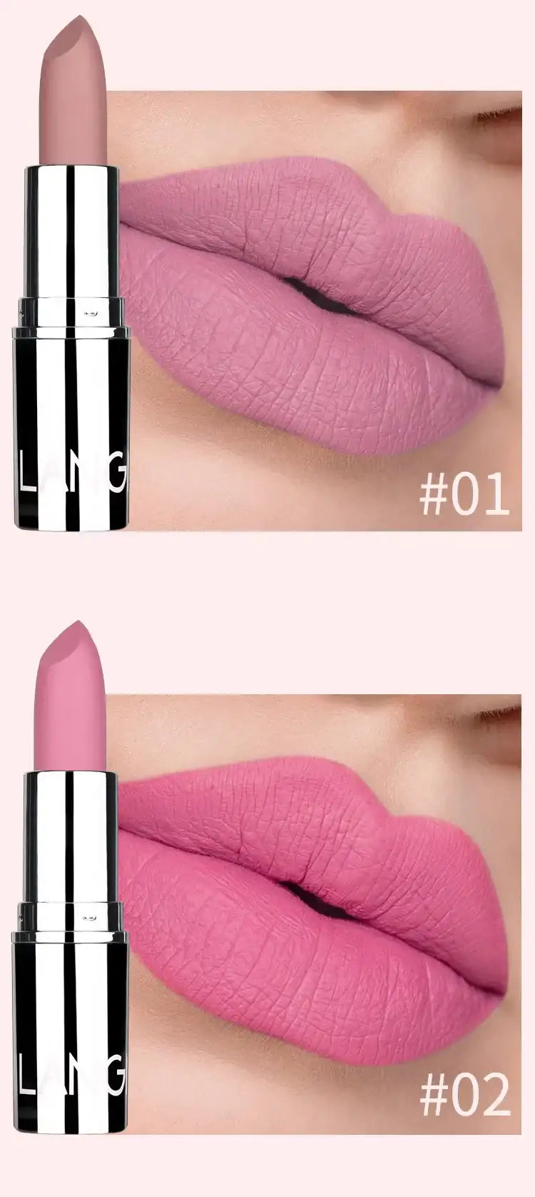 Langmani Silver Tube Matte Lipstick Non Staying Cup Makeup Lipstick  8 colors available