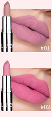 أحمر شفاه Langmani Silver Tube Matte Lipstick Non Staying Cup Makeup أحمر شفاه متوفر بـ 8 ألوان