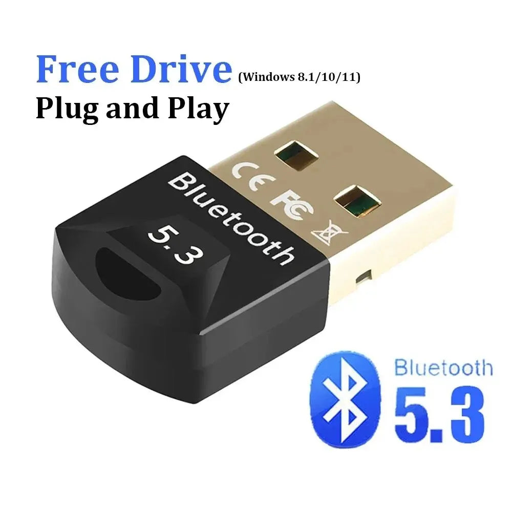 محول بلوتوث لأجهزة الكمبيوتر الشخصية، دونجل بلوتوث 5.3 بمنفذ USB، مستقبل بلوتوث 5.0 لمكبر الصوت والفأرة ولوحة المفاتيح، جهاز إرسال الموسيقى والصوت