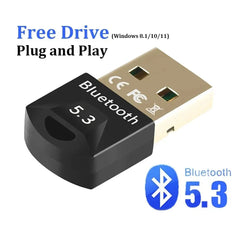 محول بلوتوث لأجهزة الكمبيوتر الشخصية، دونجل بلوتوث 5.3 بمنفذ USB، مستقبل بلوتوث 5.0 لمكبر الصوت والفأرة ولوحة المفاتيح، جهاز إرسال الموسيقى والصوت