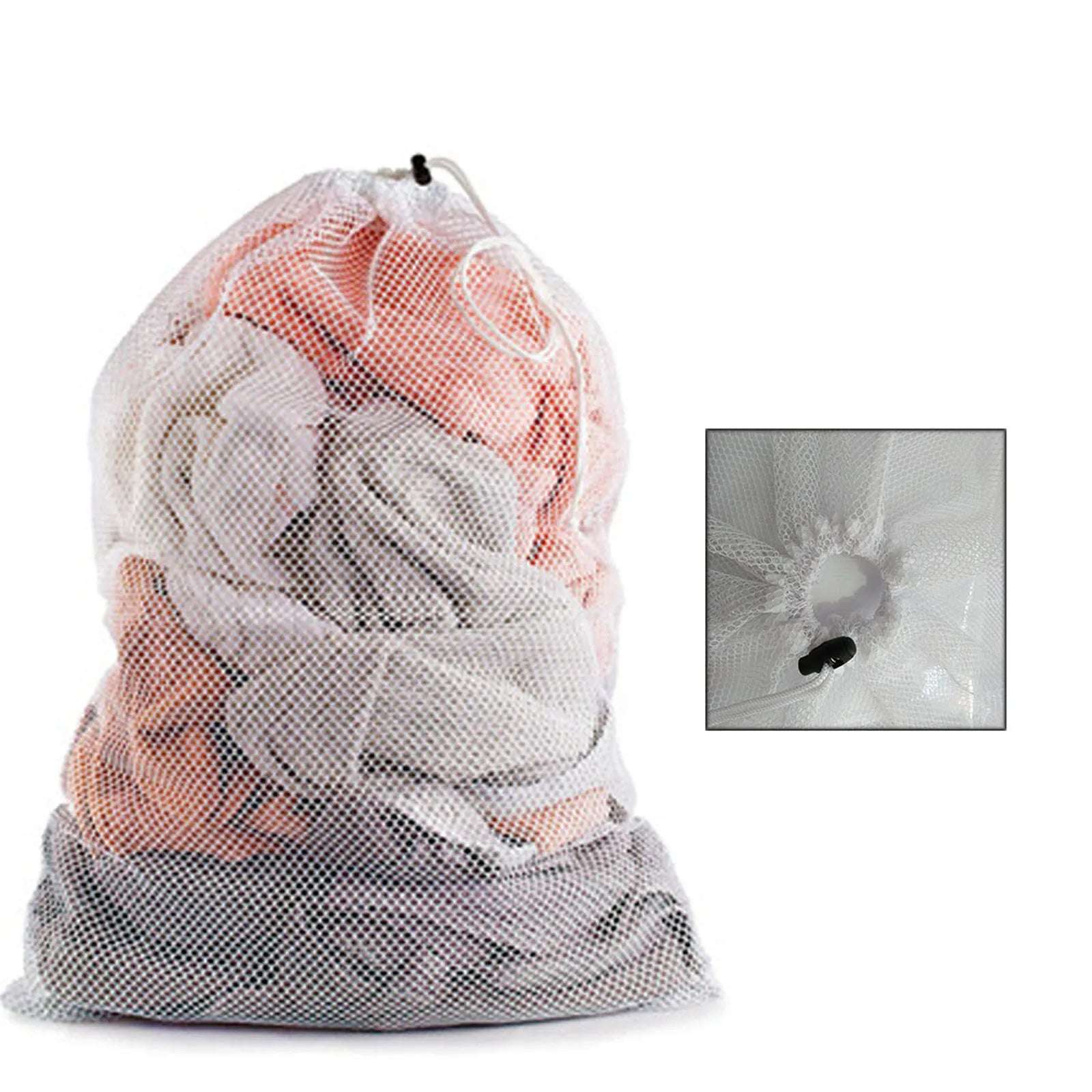 Large Size Laundry Mesh Bag Solid Color Drawstring Laundry Bag Anti-snagging Anti-deformation Mesh Clothes Washing Bag 60x90cm