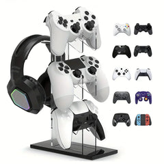 حامل وحدة تحكم عالمي ثلاثي الطبقات وحامل سماعة رأس لجهاز PS4 PS5 XBOX ONE SWITCH، حامل وحدة تحكم ملحقات الألعاب