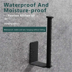 Self Adhesive Toilet Paper Towel Holder Punch-free Roll Paper Holder Kitchen Hook Storage Holder Stainless Steel Wall Mount Hook