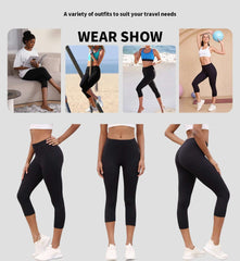 Women's Super Soft Capri Pants High Stretchy Breathable Pants No See Through Workout Running Yoga Athletic Pants Gym Leggings