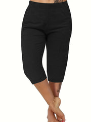2024 summer plus size European and American style high elastic fabric slim-fit hip style cropped pants