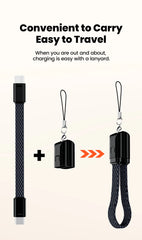 Olaf 60W USB Type C to Type C Cable Data Short Cable For iPhone 15 16 Samsung Xiaomi Fast Charging USB C to ios Cable Keychain