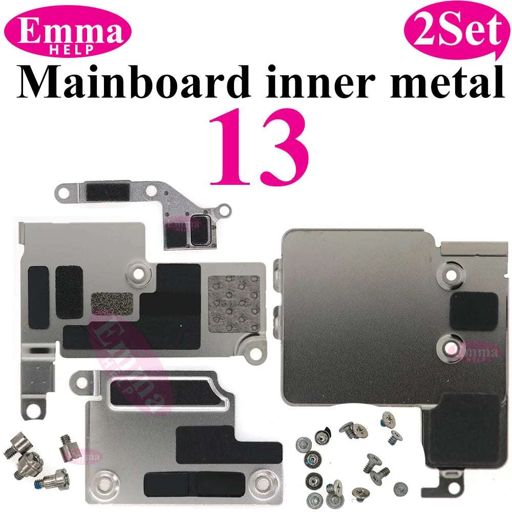 2Set Inner Metal Cover Plate Mainboard inner Iron with Screws For iPhone 13 12 15 Pro Max 14 Plus Bracket Holder Screw Parts