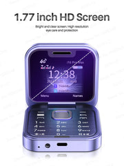 هاتف محمول جديد SERVO i16 Pro Max صغير الحجم قابل للطي، شبكة 4G، شريحتي اتصال، وضع الاستعداد، تسجيل المكالمات، اتصال سريع، FM، هاتف محمول صغير قابل للطي مقاس 1.77 بوصة