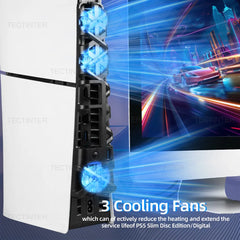For PS5 Slim Cooling Fans Cooling Fan For Playstation 5 Slim Disc Edition/Digital With USB 3.0 Port For PS5 Accessories