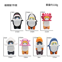 12PCS 5cm Sonny Angel Blind Box Shark Cat Series Anime Figures Room Ornaments Children's Christmas Gift High Quality Ornaments