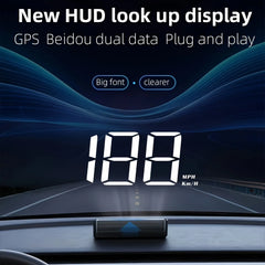 عداد سرعة عالمي للسيارة HUD GPS شاشة عرض أمامية سرعة الزجاج الأمامي عرض سرعة KMH شاشة رقمية للسيارات والشاحنات والسيارات