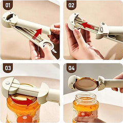 Retractable Jar Opener Retractable Bottle Opener Stainless Steel Thickened Handle Adjustable  Screwer Functional for Hotel