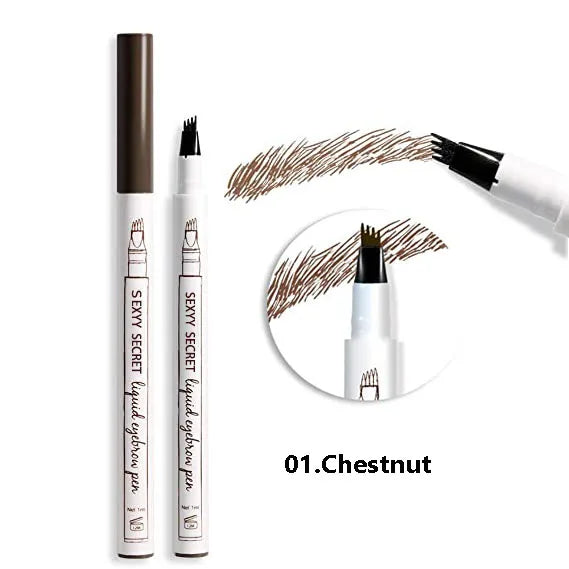 Dark Brown Eyebrow Pencil Microblading Eyebrow Pen Makeup Waterproof 4 Tip Eyebrow Pen Black Liquid Pen Enhancer Cosmetic