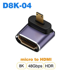 محول كابل HDMI 2.1 من UGOURD، محول من mini micro hdmi إلى HDMI 2.1 بسرعة 48 جيجابت في الثانية، 8K60HZ، 4K120HZ، لأجهزة العرض عالية الدقة، PS4، PS5، الكمبيوتر المحمول، الكمبيوتر الشخصي