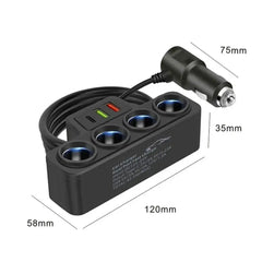 12V/24V Car Cigarette Lighter Adapter New 4-Socket 3.1A Charger Charger USB Car USB+QC3.0+PD3.1A Accessories Port USB 120W