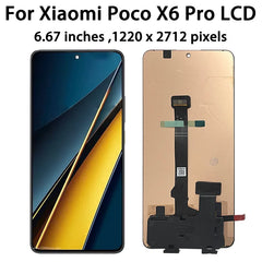 6.67"AMOLED For Xiaomi Poco X6 Pro X6Pro 5G 2311DRK48G LCD With Touch Screen Digitizer Assembly For Redmi K70E K70e 2311DRK48C