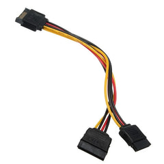كابل تمديد SATA II Hard Disk Power 15Pin SATA ذكر إلى 2 أنثى 15Pin Power HDD Splitter عالي الجودة Y 1 إلى 2 بطول 20 سم
