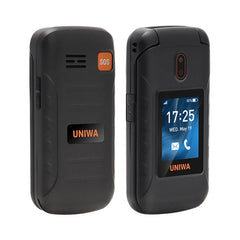 UNIWA V909T 4G Flip Phone Dual Screen Single Nano Cellphone Big Push-Button Mobile Phone for Elderly 2250mAh Russian Keyboard