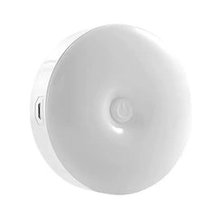 Mini LED Touch Sensor Night Lights USB Rechargeable Kitchen Bedroom Magnetic Base Wall Light Round Portable Dimming Night Lamp