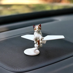 Funny Car Interior Decoration Ornaments Cute Cat 360 ° Rotating Airplane Auto Dashboard Decoration Gadgets For Car Accessories