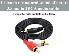 3.5mm to 2 RCA audio Video cable Y Splitter cable for PC DVD Computer TV Recorder Speakers