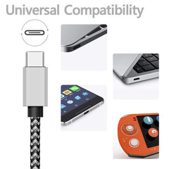 كابل USB من النوع C 2.4A شاحن بطارية سريع الشحن سلك كابل بيانات من النايلون المنسوج شاحن الهاتف المحمول لهواوي وسامسونج USB C