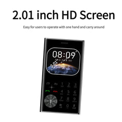Credit Card Size Mini Phone Unlocked Dual SIM Ultra Thin 2.0" Display Pocket Cellphone Voice Changer Speed Dial Flashlight