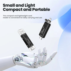 قارئ بطاقات Olaf 5 في 1 Otg Type C قارئ بطاقات Micro Sd محرك أقراص فلاش قارئ بطاقات الذاكرة الذكية USB 2.0 Tf Cf محول قارئ البطاقات
