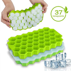 1 قطعة من صينية مكعبات الثلج الشبكية على شكل خلية النحل 37 بدون غطاء DIY قالب ثلج