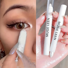 1PC Glitter Highlighter Pen Pearlescent Matte White Silvery Brighten  Eyeshadow Stick Shiny Eye Face Makeup