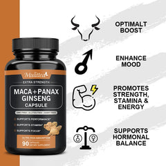 Mulittea Hot Sale 100% Organic Shilajit & Maca Capsules for Male Hormone Balance Energy Supplement Increased endurance