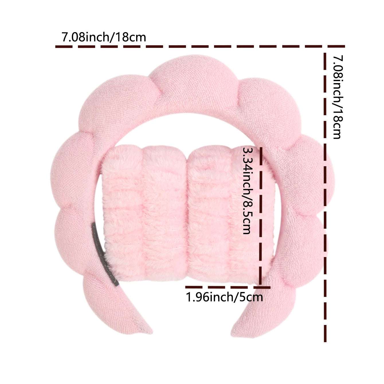 3 件套时尚 Microfiber Washing Wristbands Scrunchies Puffy Headband Spa Bubble Headband for Washing Face Makeup Shower Skincare