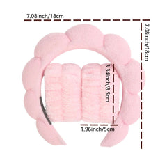 3 件套时尚 Microfiber Washing Wristbands Scrunchies Puffy Headband Spa Bubble Headband for Washing Face Makeup Shower Skincare