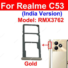 SIM Card Tray For Realme C51 C53 C55 4G Sim Card Tray SIM Card Holder Reader Slot Replacement Parts