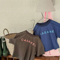 2025 Summer New Children Short Sleeve T Shirts Fashion Letter Print Boys Girls Casual T Shirts Baby Loose Tops Kids Tee Clothes