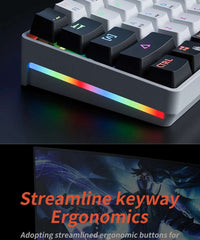 MUCAI MK61 RGB Backlit Gaming Mechanical Keyboard 61-Key Red Switch Wired Detachable Cable USB Interface Hot Swappable