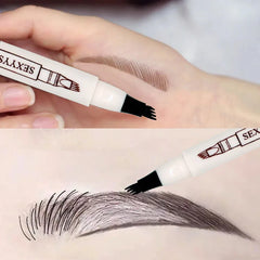 Dark Brown Eyebrow Pencil Microblading Eyebrow Pen Makeup Waterproof 4 Tip Eyebrow Pen Black Liquid Pen Enhancer Cosmetic