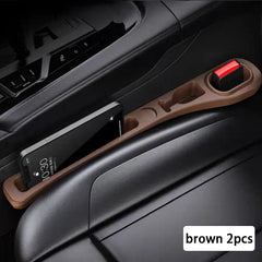 2pc Car Seat Gap Filler Organizer Pu Waterproof Car Seat Gap Plug Strip with 2 Grooves Seat Gap Storage Auto Interior Accessorie