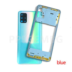 A51 4G A515 For Samsung Galaxy A51 2020 A515F Battery Case Housing Chassis Middle Frame Back Cover + Camera Lens Repair Parts