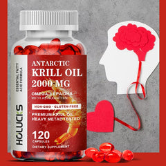 Antarctic Krill Oil - (Double Strength) Contains Phospholipids, Rich in Natural Extracts of EPA and DHA, Brain and Joint Health