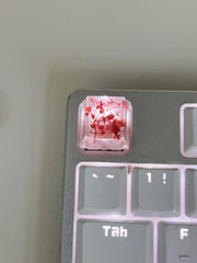 1Pcs High Quality Epoxy DIY Translucent Leaves Dry Flowers Paper Cross Axis Mechanical Keyboard Keycap Universal Accessories