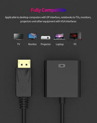 DisplayPort Display Port DP to VGA Adapter Cable For Projector DTV TV HDVD Laptop DP Male to VGA Female Converter Adapter Cable