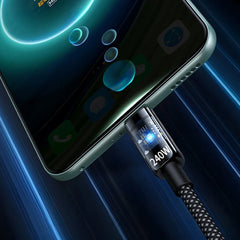 240W Fast Charge USB Type C Quick Charge Cable Weaving Data Line Fast Charging Anti-break for Samsung IPhone Xiaomi HUAWEI IPad