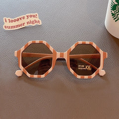 2023 Children Cute Striped Polygon UV400 Sunglasses Baby Girls Outdoor Sun Protection Sunglasses Kids Eye Protection Sun Glasses