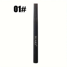 Black liquid eyeliner pen with slim barrel and straight applicator tip