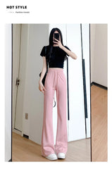 ay High Waist Bell Bot Pants Women's Summer 2025 New Casual Sports Sweatpants Small Size Slimming  Hoof Pants