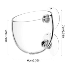 Acrylic Aquatic Plant Cup Aquarium Fish Tank Glass Plant Pot with suction holder Feeding Container Stand for Aquarium Lanscape