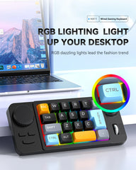 Hot Swap Wired Mechanical Keyboard with Volume Scroll Jostic 19Keys Programmer Keypad for Computer Laptop