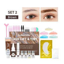 Lash lift and tint set 2 with brown tint components and applicators
