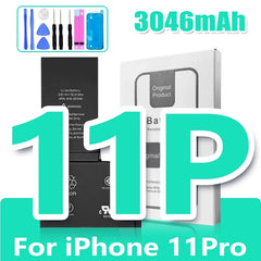 0 Cycle High Capacity Battery For iPhone 11 11Pro 12Pro 12 13 14 13Pro 14Pro Max Mini Phone Bateria + Free Tool Kit